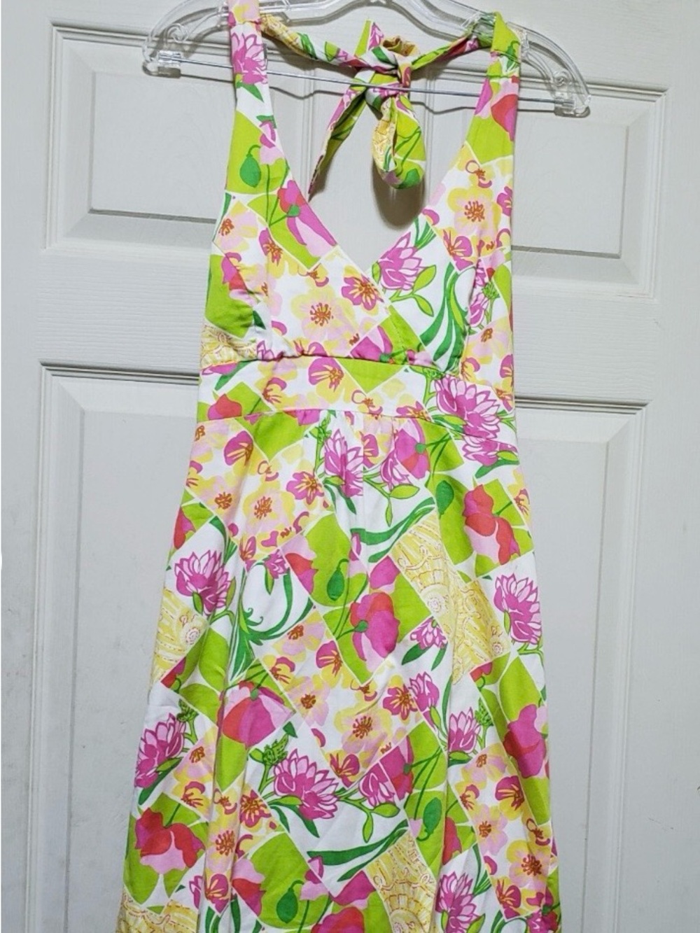 Lily Pulitzer Halter Dress in Pink Green & yellow Floral size 8